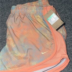 Nike Peach and Light Blue Dri-FIT Shorts